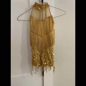 Kelle Gold fringe costume MC